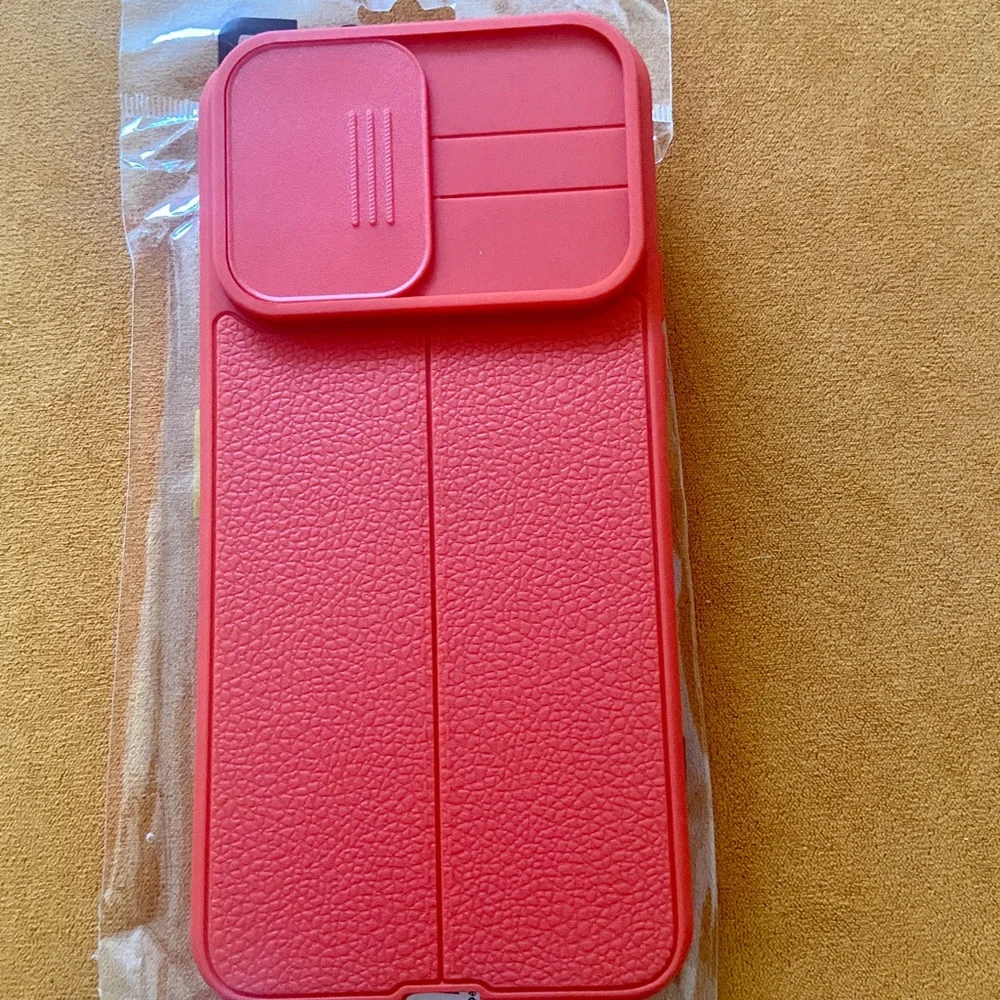 iPhone 14 pro max red shockproof case with slide cover camera lens prote…